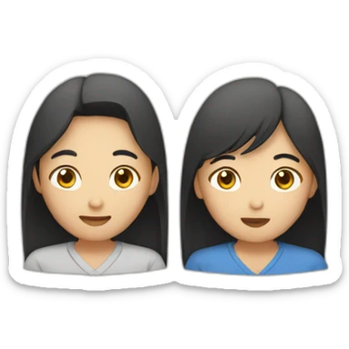 two asian people talking sticker