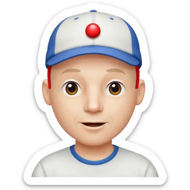 Bald man humming with a ball cap on sticker