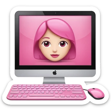 make a computer with very girly pink tones sticker