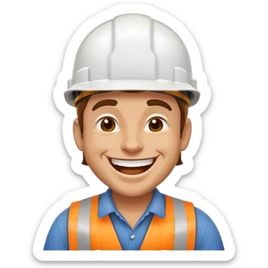 builder laughing hard sticker