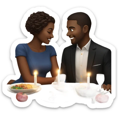 Create a hyper Realistic Romantic candlelit dinner date photo  sticker