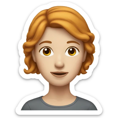 pale woman with ginger-brown hair sticker