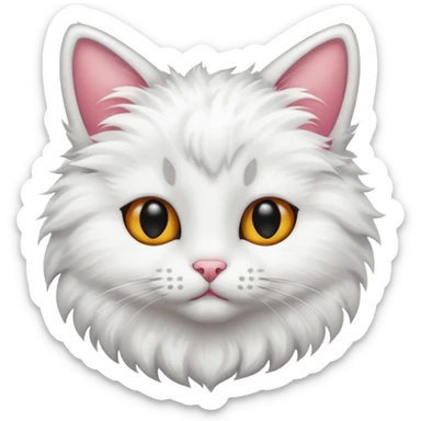 cat white with black spot sticker