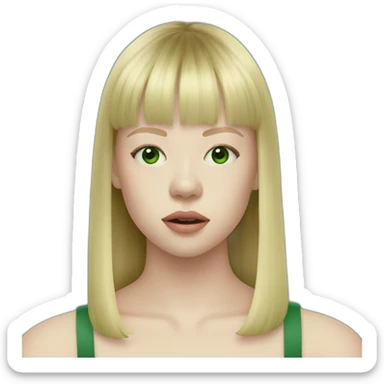 blonde Mia Goth with bangs green eyes sticker