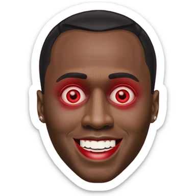 Sean Diddy Combs with red laser eyes and a very creepy, wide smile with the text “GOOD. NIGHT.” sticker