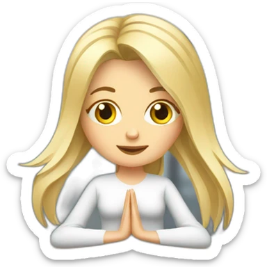 blond data analyst woman doing yoga sticker