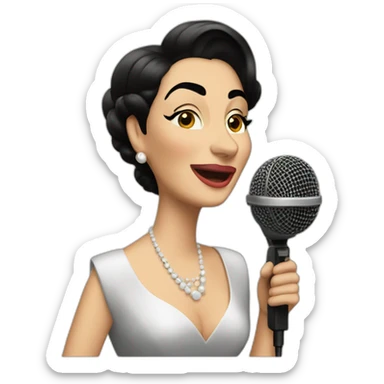 Maria Callas sings with a microphone sticker