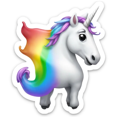 unicorn pooping out rainbow sticker