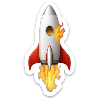 rocket with flame shaped as Ukrainian trident sticker