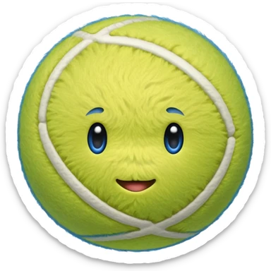 full blue tennis ball sticker