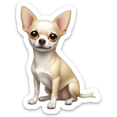 Chihuahua blanco gordo gracioso sticker