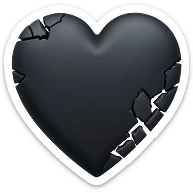 Black heart break sticker