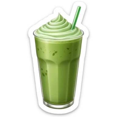 an iced matcha latte with no whip cream on top sticker