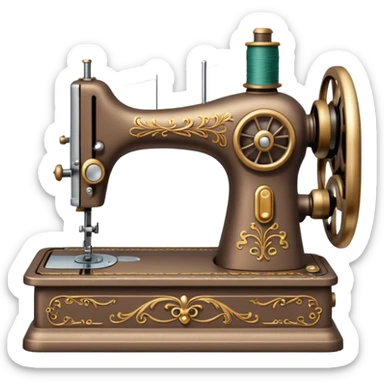 a light brown old fashioned sewing machine sticker