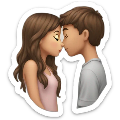 Boy kissing girl sticker