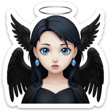 dark angel with dark wings sticker