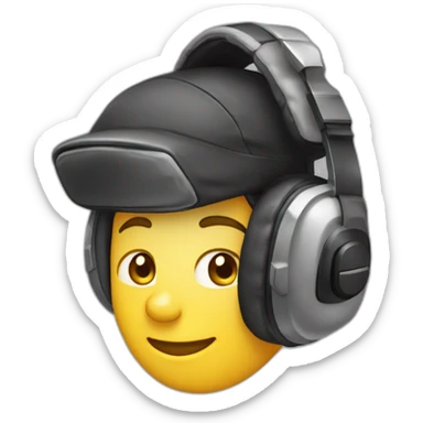 tête jeune gamer avec un casque micro, une casquette sticker