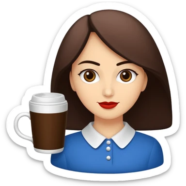 Koyu kahverengi kelebek model saçları olan buğday tenli bir kız sticker