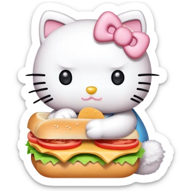 Hello kitty eating a sandwich  sticker