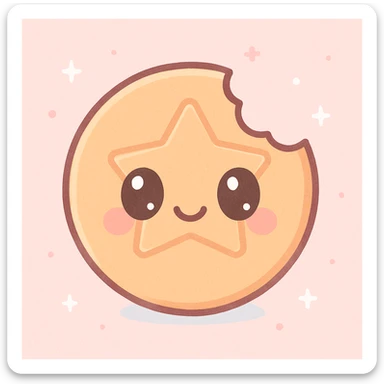 dalgona candy with circle shape, bitten candy, inspired by Squid Game, kawaii style sticker