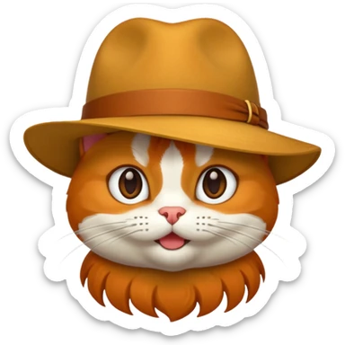 Chat qui porter pun chapeau sticker