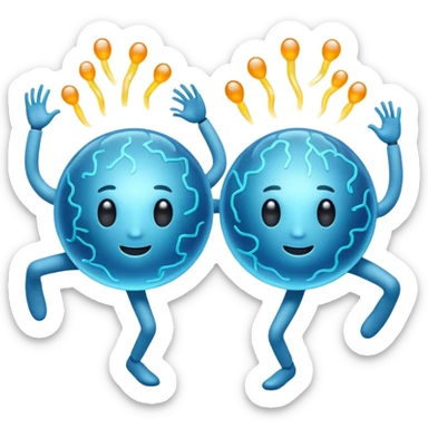 Last two brain cells dancing sticker