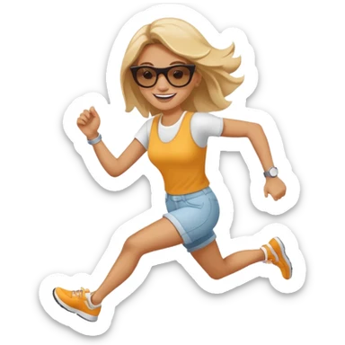 Woman Running to brunch sticker