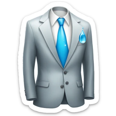 a drop of water dresssing a suit sticker