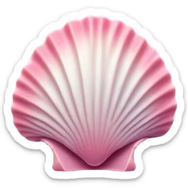Pink scallop shell sticker