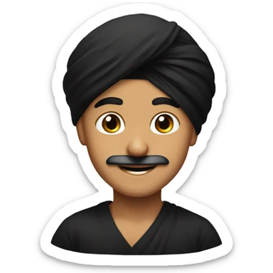 smiling sardar boy with black turban sticker