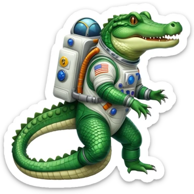 crocodile in space suit sticker