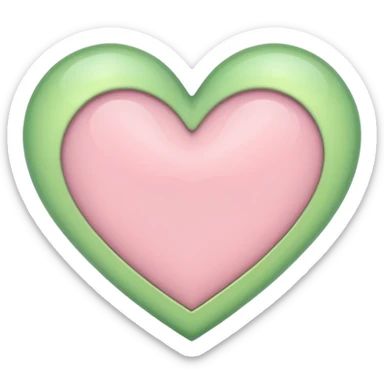 A half light green half light pink heart sticker