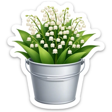 Bucket on women’s day with Lily of the valley. sticker