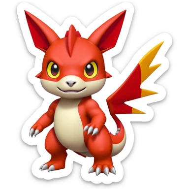 Cute Baby Digimon-Guilmon-Tyrunt-hybrid (full body) sticker