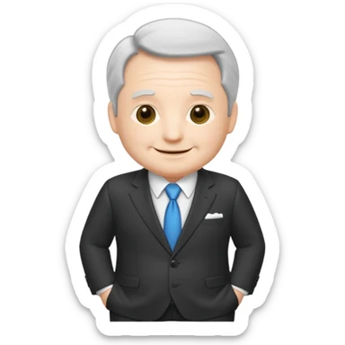 Chibi yaşlı ton ton bir emlak kralı adam sticker