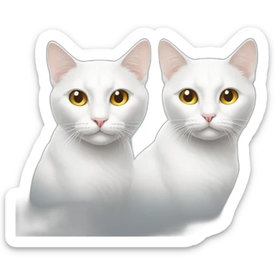 two white cats with laser eyes sticker