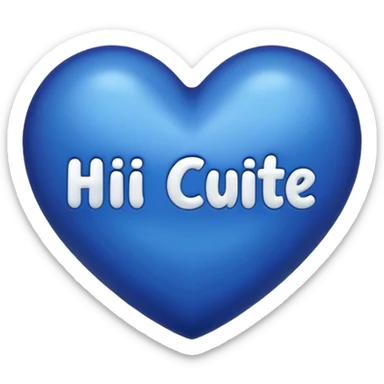 Dark Blue heart with the words Hi Cutie! in the middle  sticker