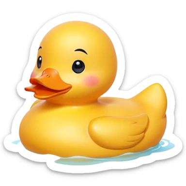 A rubber duck with rosy cheeks and an adorable happy expression sticker