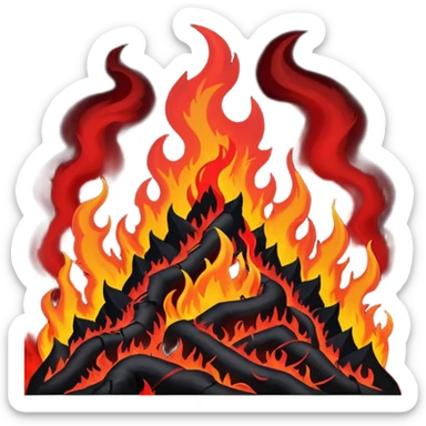 hell view with Red and black with fire, devily sticker