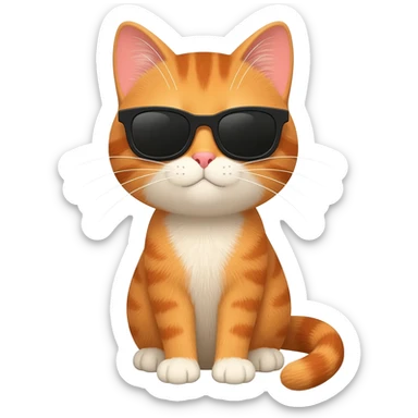 Cat wearing sunglasses sticker