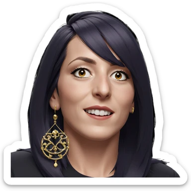 portrait of girl with earrings sticker