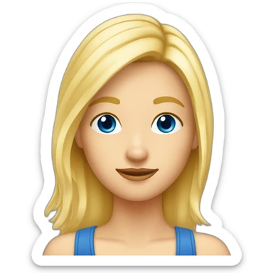 Fille blonde yeux bleus tenant de la bière sticker