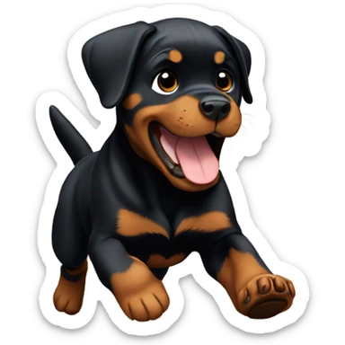 Running Rottweiler puppy sticker
