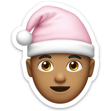 dear with light pink christmas hat sticker