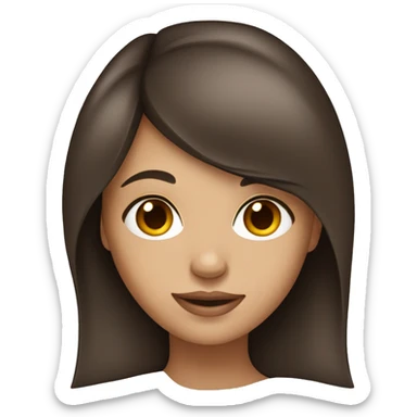 Brunette girl with middle part  sticker