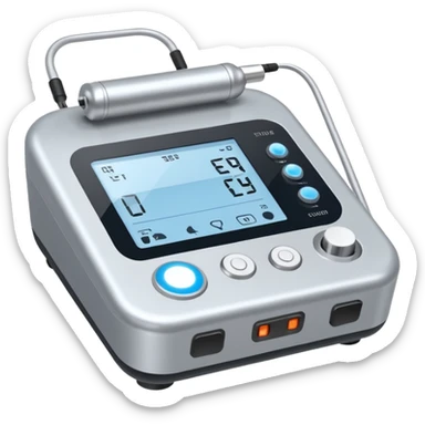 equipo de electroterapia con dos electrodos sticker