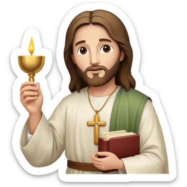 Jesus holding the Eucharist, celebrating Catholic Mass sticker