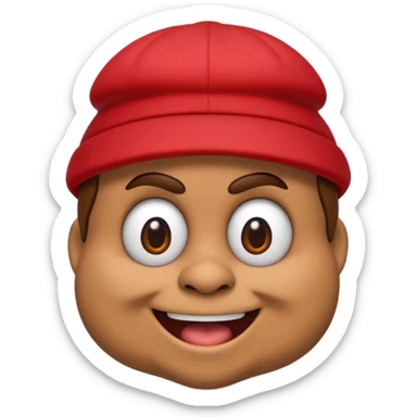 Ken Carson as a Goomba, playful and expressive, i-emoji style sticker