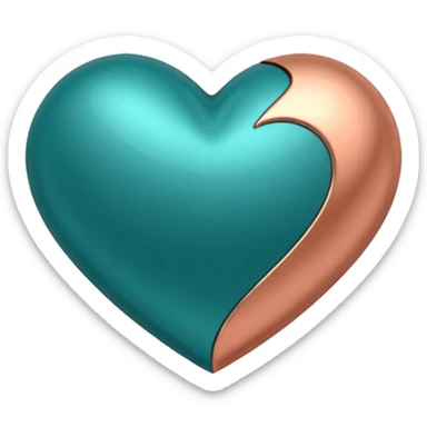 A teal, burnt orang, and rose gold heart, please.  sticker