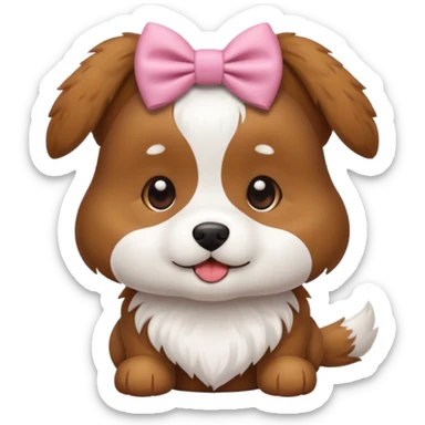 Cute dog with a bow sticker